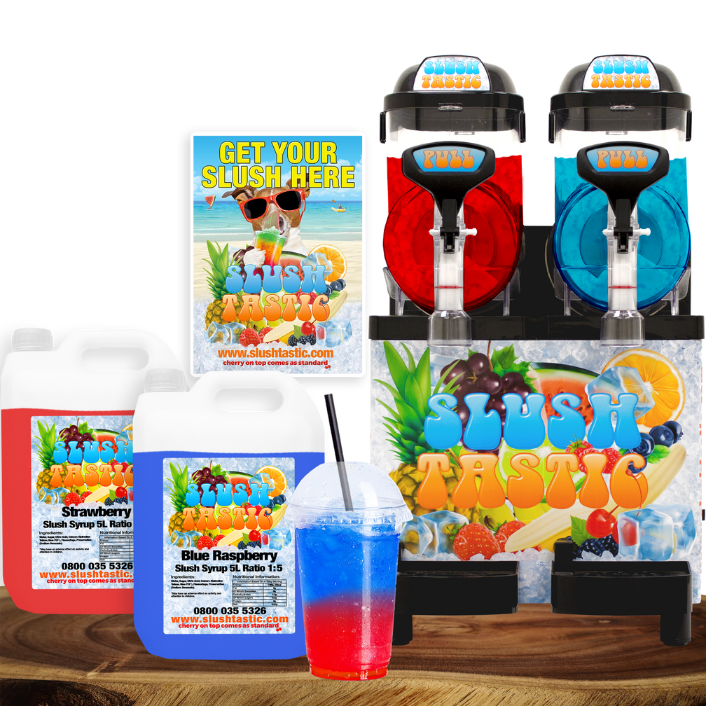 Blue Ice Machines Slush Machine Mi-7.5x2 / 500 Free Drinks Blue Ice Slush Machine Mi-7.5x2 With Massive Starter Pack