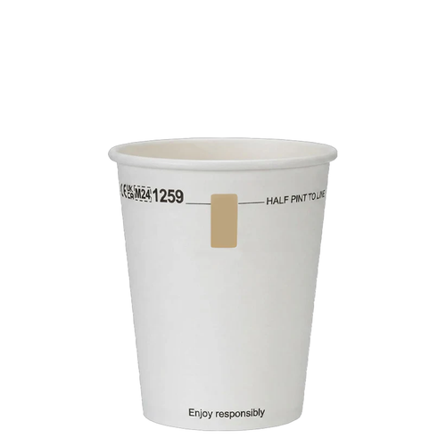 UKCA & CE Marked Aqueous-Lined Paper Half Pint Pots with Window