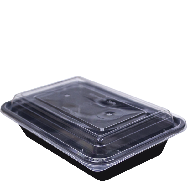 H Pack and Herald now Container 28oz / 700ml / Clear Lids / 100 Containers 28oz Black Base Microwavable Container LOT-2002