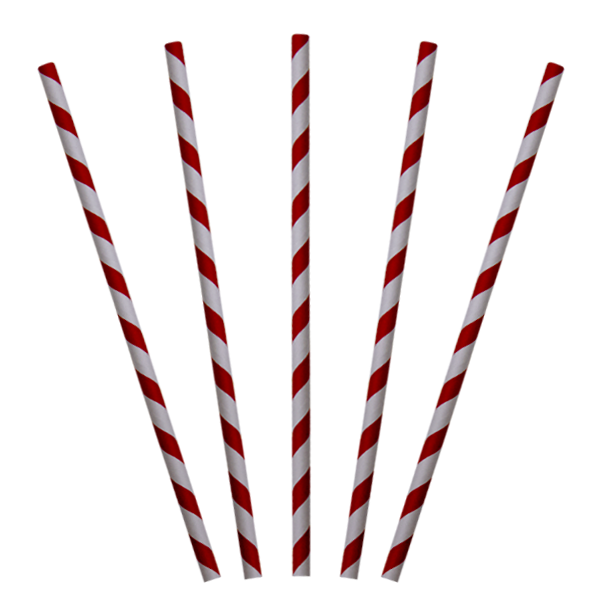 Red Stripe Paper Straws
