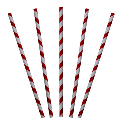 Red Stripe Paper Straws
