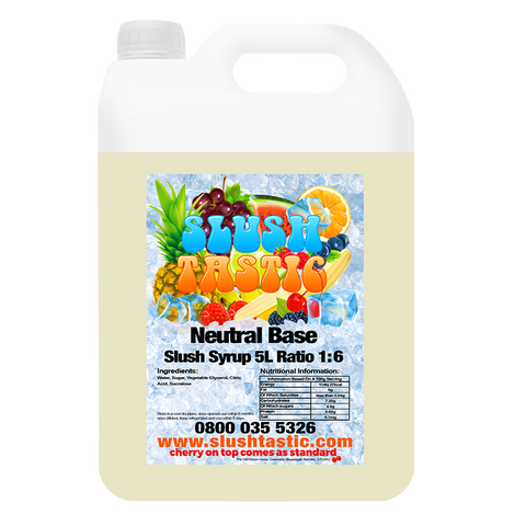 Corporate Vending Slush Syrup 5L Bottle Slushtastic Slush Syrup Neutral Base