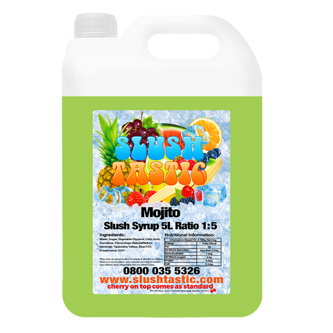 Corporate Vending Slush Syrup 5L Bottle Slushtastic Slush Syrup Mojito