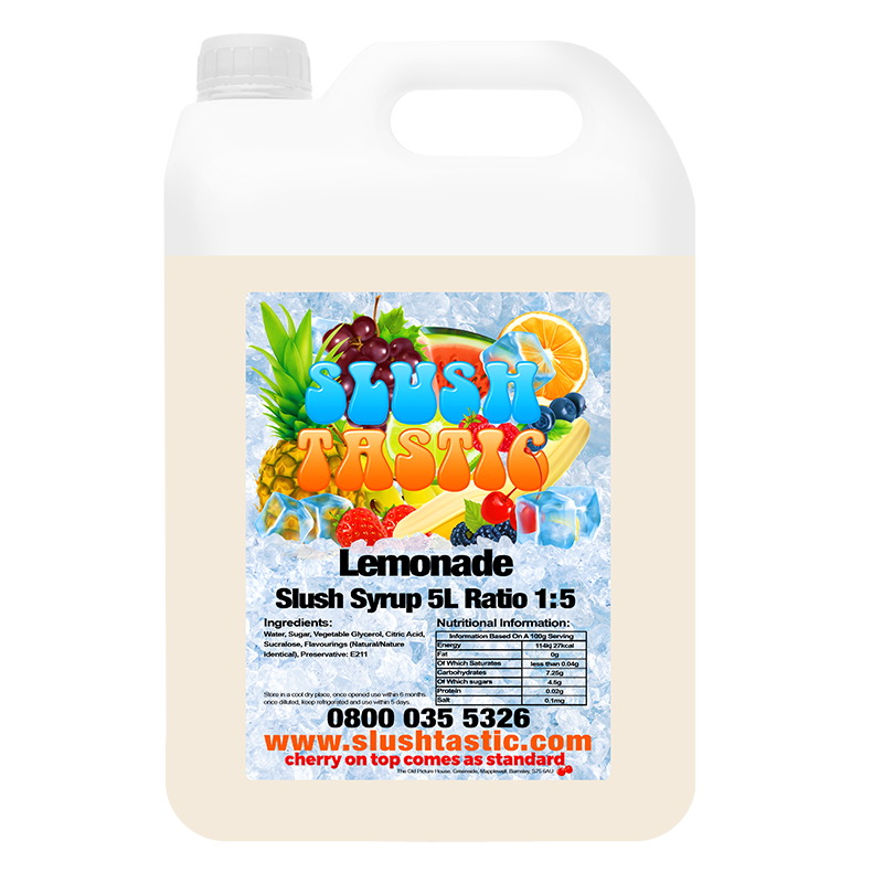Slushtastic Slush Syrup 5L Bottle Slushtastic Slush Syrup Lemonade
