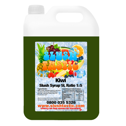 Corporate Vending Slush Syrup 5L Bottle Slushtastic Slush Syrup Kiwi