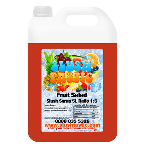 Corporate Vending Slush Syrup 5L Bottle Slushtastic Slush Syrup Fruit Salad