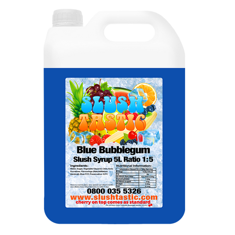 Corporate Vending Slush Syrup 5L Bottle Slushtastic Slush Syrup Blue Bubblegum