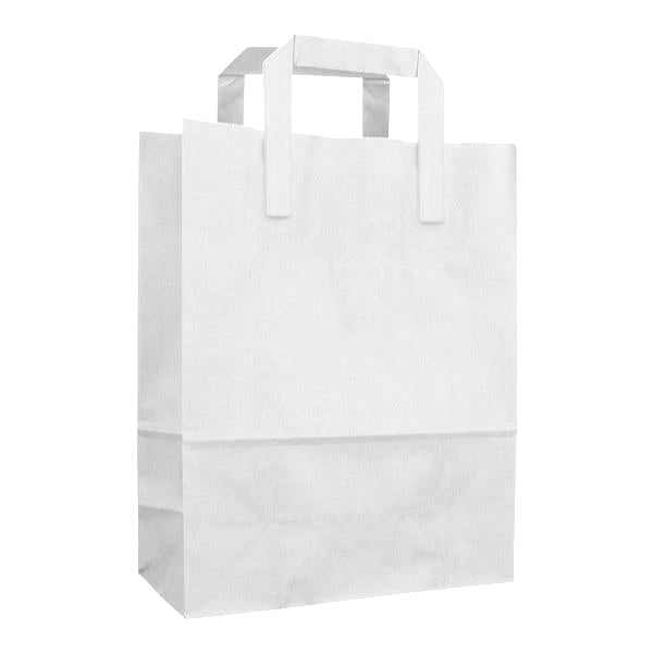 White Paper SOS Bags with Handle