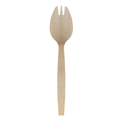 Dispo Biodegradable Cutlery Large Sporks / 147mm / 5000 Sporks Biodegradable Wooden Sporks