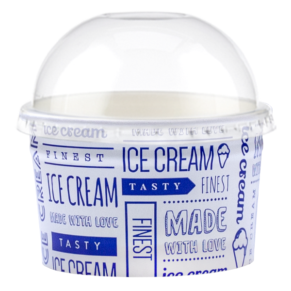 Tas Ice Cream Tubs 1 scoop _100ml` / Domed Lids / 50 Tubs Tas-ty Finest Ice Cream Tubs