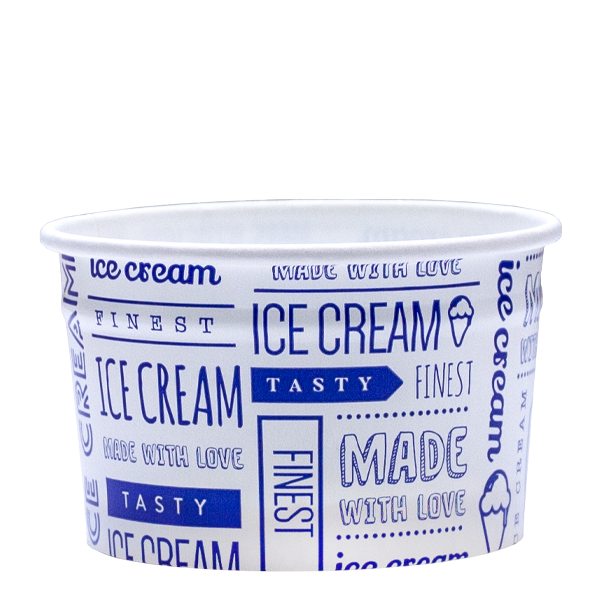 Tas Ice Cream Tubs 1 scoop _100ml` / No Lids / 50 Tubs Tas-ty Finest Ice Cream Tubs