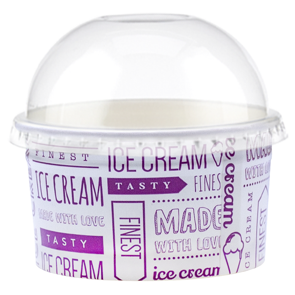 Tas Ice Cream Tubs 2 scoop _160ml` / Domed Lids / 50 Tubs Tas-ty Finest Ice Cream Tubs