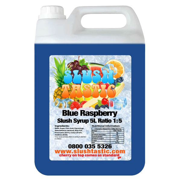 Corporate Vending Slush Syrup 5L Bottle Slushtastic Syrup Blue Raspberry