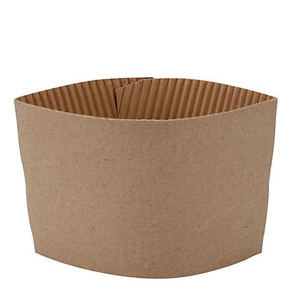 Eco-friendly biodegradable paper cup sleeve for 8oz cups, designed to prevent heat transfer and ensure comfortable handling.