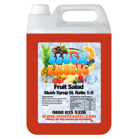 Corporate Vending Slush Syrup 5L Bottle Slushtastic Syrup Fruit Salad