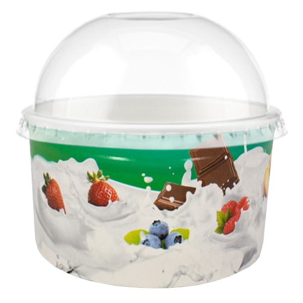 Tas Ice Cream Tubs 2 scoop _160ml` / Domed Lids / 100 Tubs TAS-ty Fruity Ice Cream Tubs