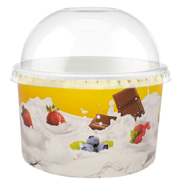 Tas Ice Cream Tubs 3 scoop _280ml` / Domed Lids / 100 Tubs TAS-ty Fruity Ice Cream Tubs