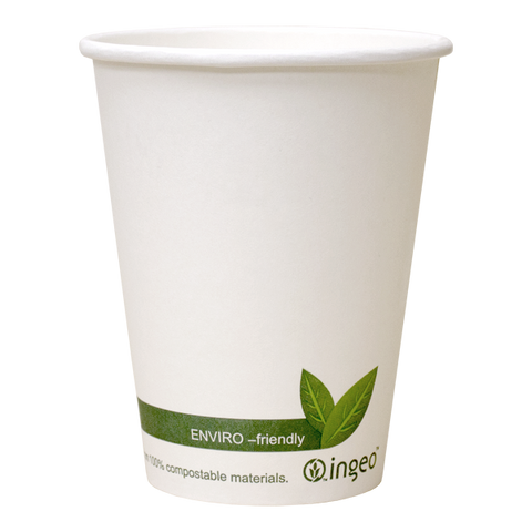 Dispo Compostable Paper Cups Ingeo Compostable White