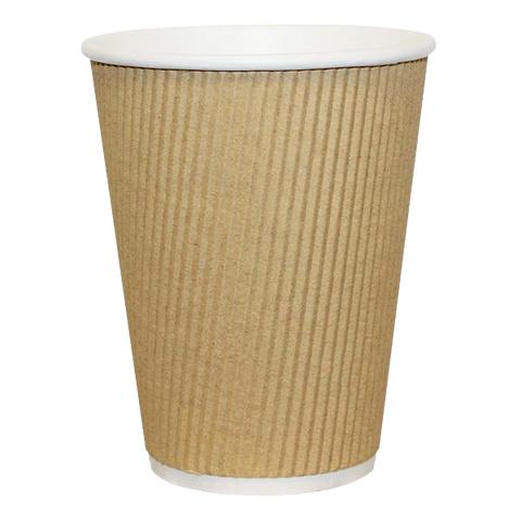 H Pack Ripple Wall Paper Cups Triple Kraft Ripple Wall