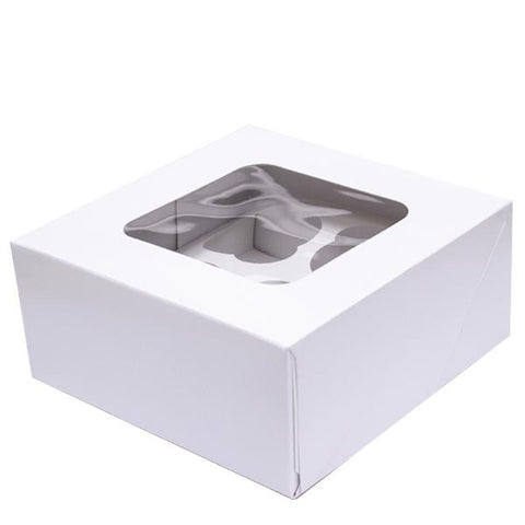 H Pack Container 4 Cup / 100 Boxes Muffin/Cupcake Box 4 Cup