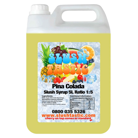 Corporate Vending Slush Syrup 5L Bottle Slushtastic Syrup Pina Colada