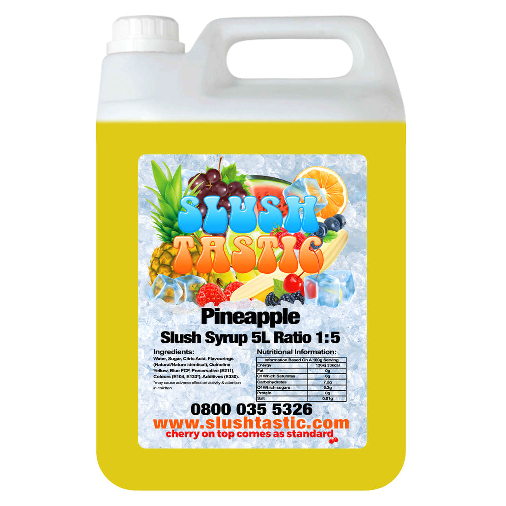 Corporate Vending Slush Syrup 5L Bottle Slushtastic Syrup Pineapple