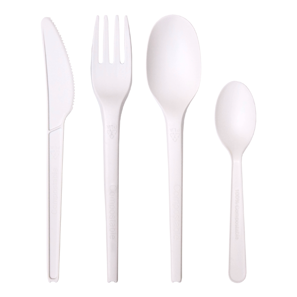 Dispo Ingeo Compostable CPLA Cutlery Full Set / 1000 of each Ingeo Compostable CPLA Cutlery