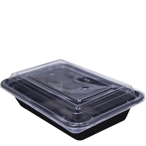 H Pack Container Black Base Microwavable Container