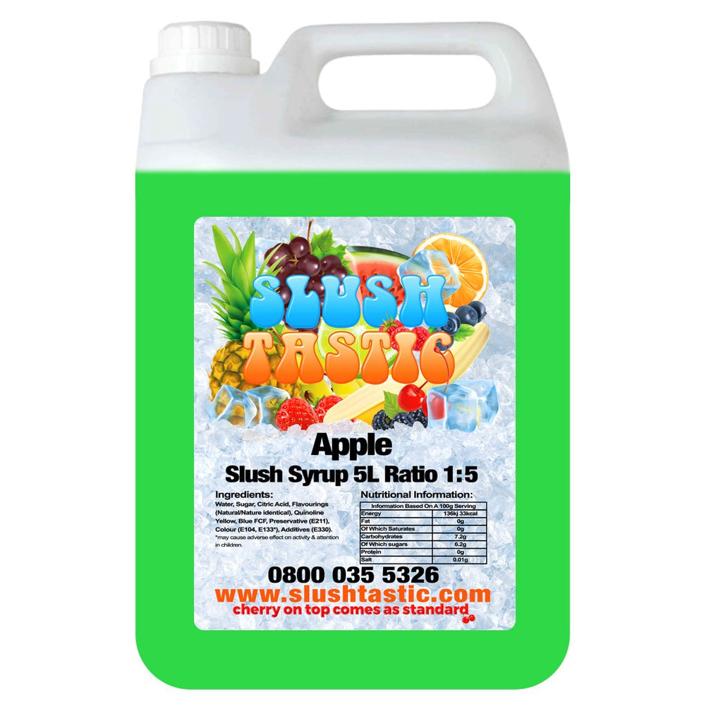 Corporate Vending Slush Syrup 5L Bottle Slushtastic Syrup Apple