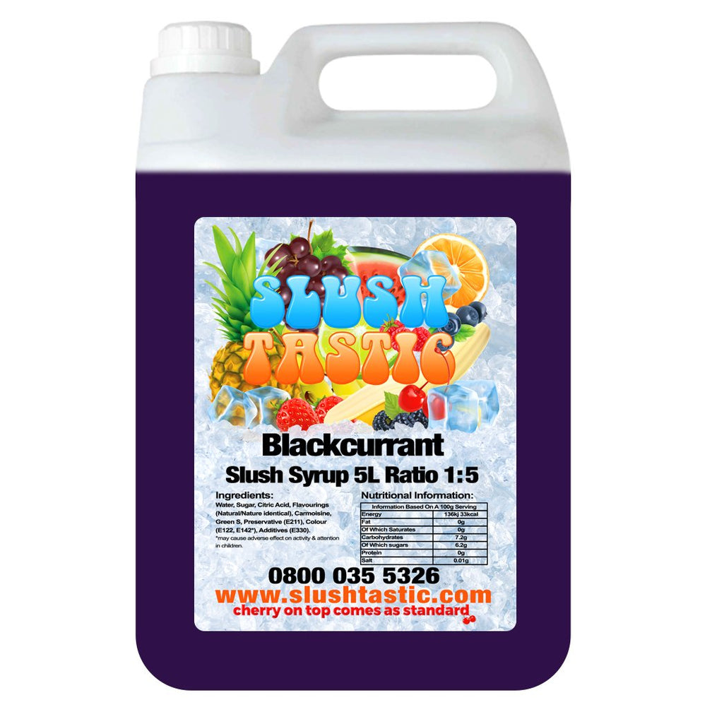 Corporate Vending Slush Syrup 5L Bottle Slushtastic Syrup Blackcurrant