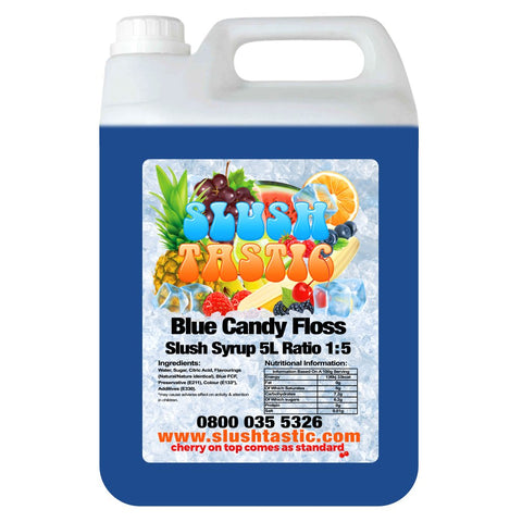 Corporate Vending Slush Syrup 5L Bottle Slushtastic Syrup Blue Candy Floss