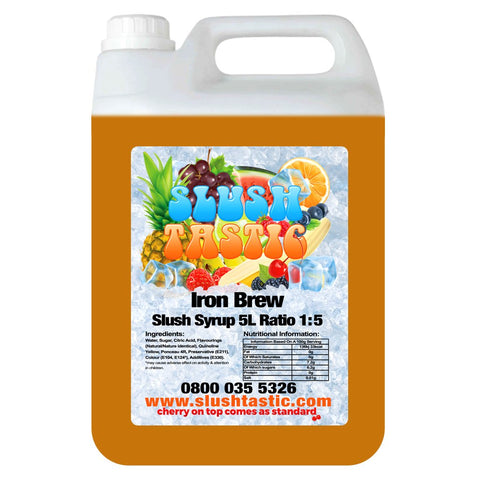 Corporate Vending Slush Syrup 5L Bottle Slushtastic Syrup Iron Brew