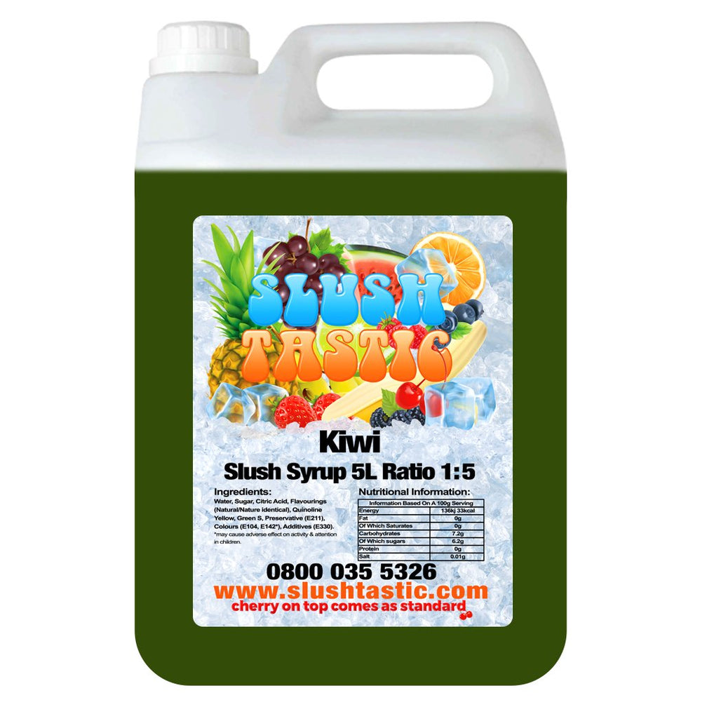 Corporate Vending Slush Syrup 5L Bottle Slushtastic Syrup Kiwi