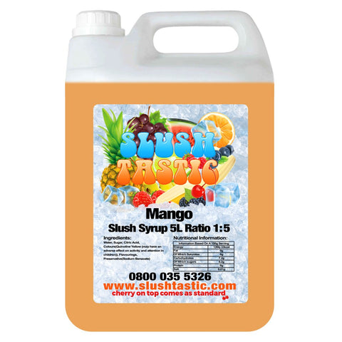 Corporate Vending Slush Syrup 5L Bottle Slushtastic Syrup Mango