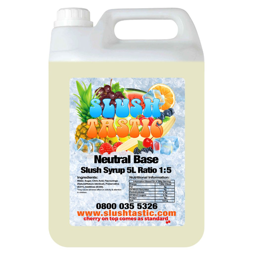 Corporate Vending Slush Syrup 5L Bottle Slushtastic Syrup Neutral Base