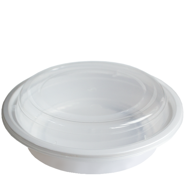 H Pack Container White Base Microwavable Round