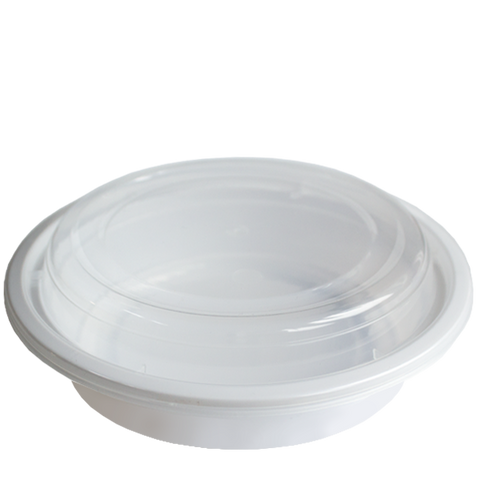 H Pack Container White Base Microwavable Round