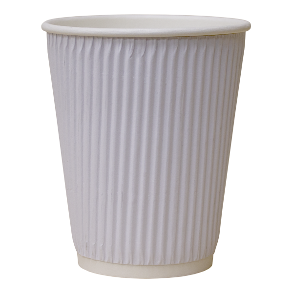 Triple White Ripple Wall – Paper Cups Direct