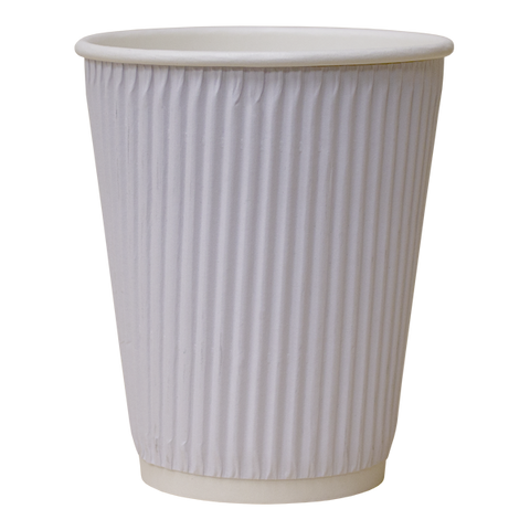 Dispo Ripple Wall Paper Cups Triple White Ripple Wall