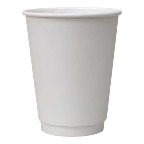 Hpack Double Wall Paper Cups 8oz / 500 Cups 8oz White Double Wall LOT: 084