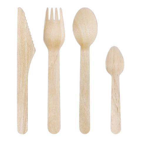 Dispo Biodegradable Cutlery Full Set / 1000 of each Biodegradable Wooden Cutlery