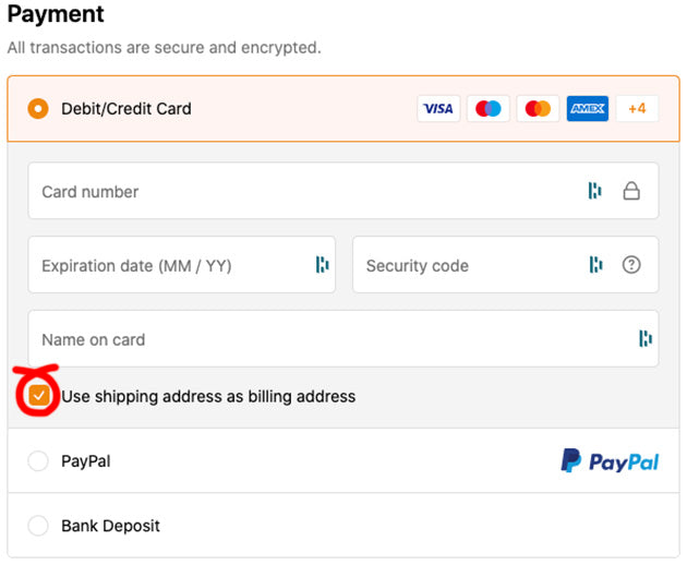 Billing Address Guide Step 1